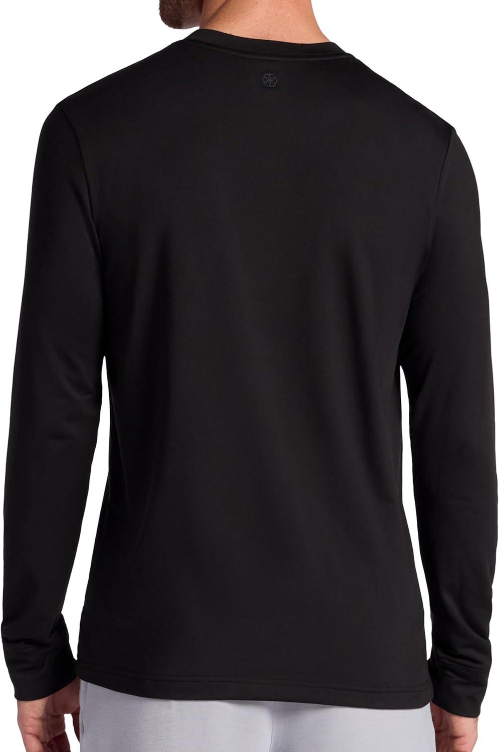 imageGaiam Mens Bliss Balance Long Sleeve Henley Standard Fit Stretch Midweight MaterialBlack