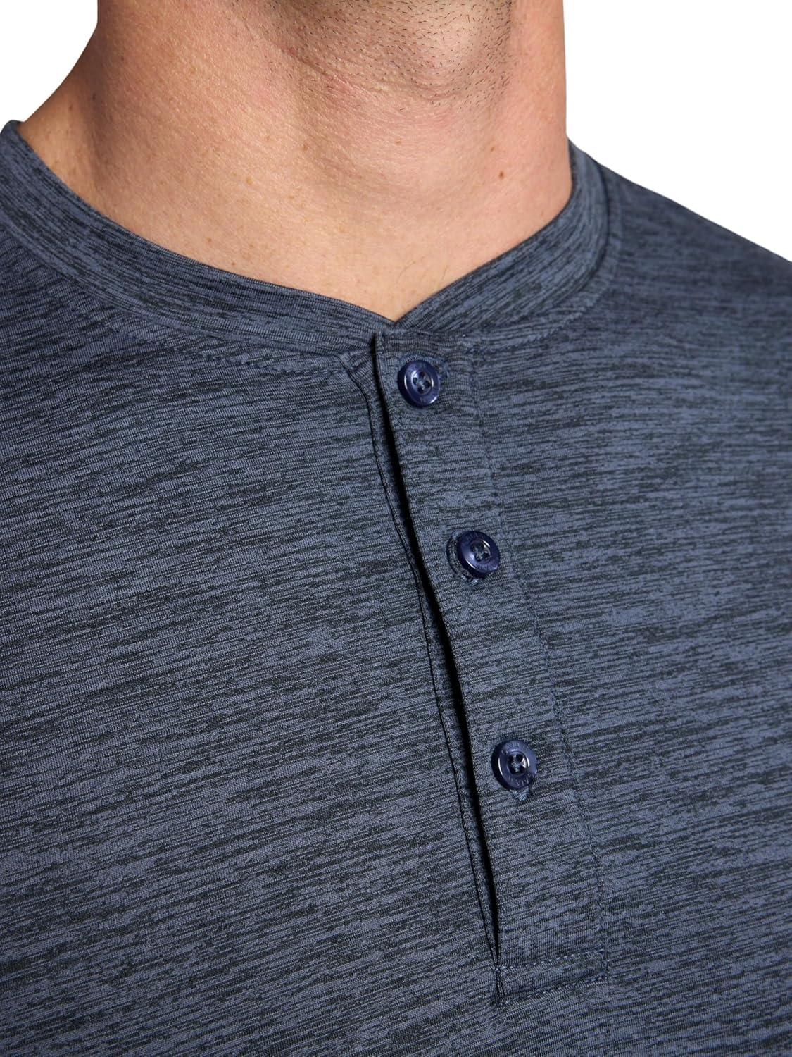imageGaiam Mens Bliss Balance Long Sleeve Henley Standard Fit Stretch Midweight MaterialCool Grey Heather