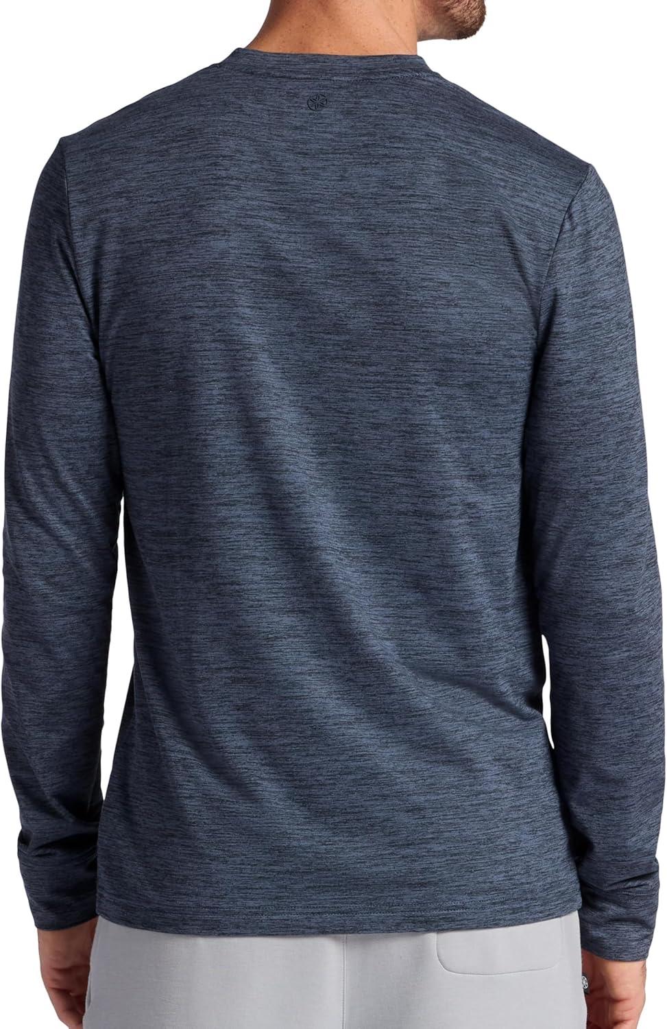 imageGaiam Mens Bliss Balance Long Sleeve Henley Standard Fit Stretch Midweight MaterialCool Grey Heather