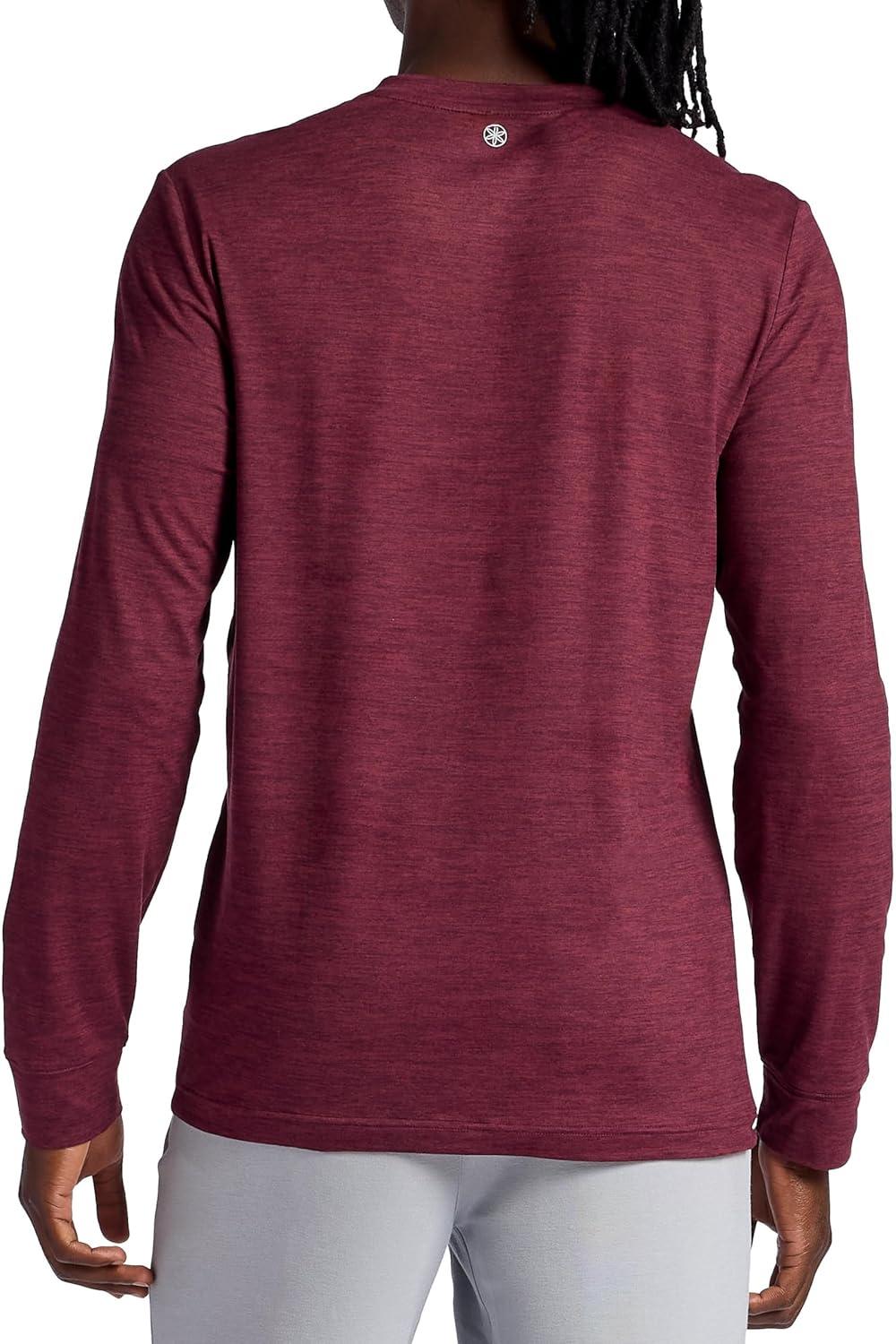 imageGaiam Mens Commuter Long Sleeve Henley Shirt Standard Fit Stretch Midweight MaterialPort Royale Heather