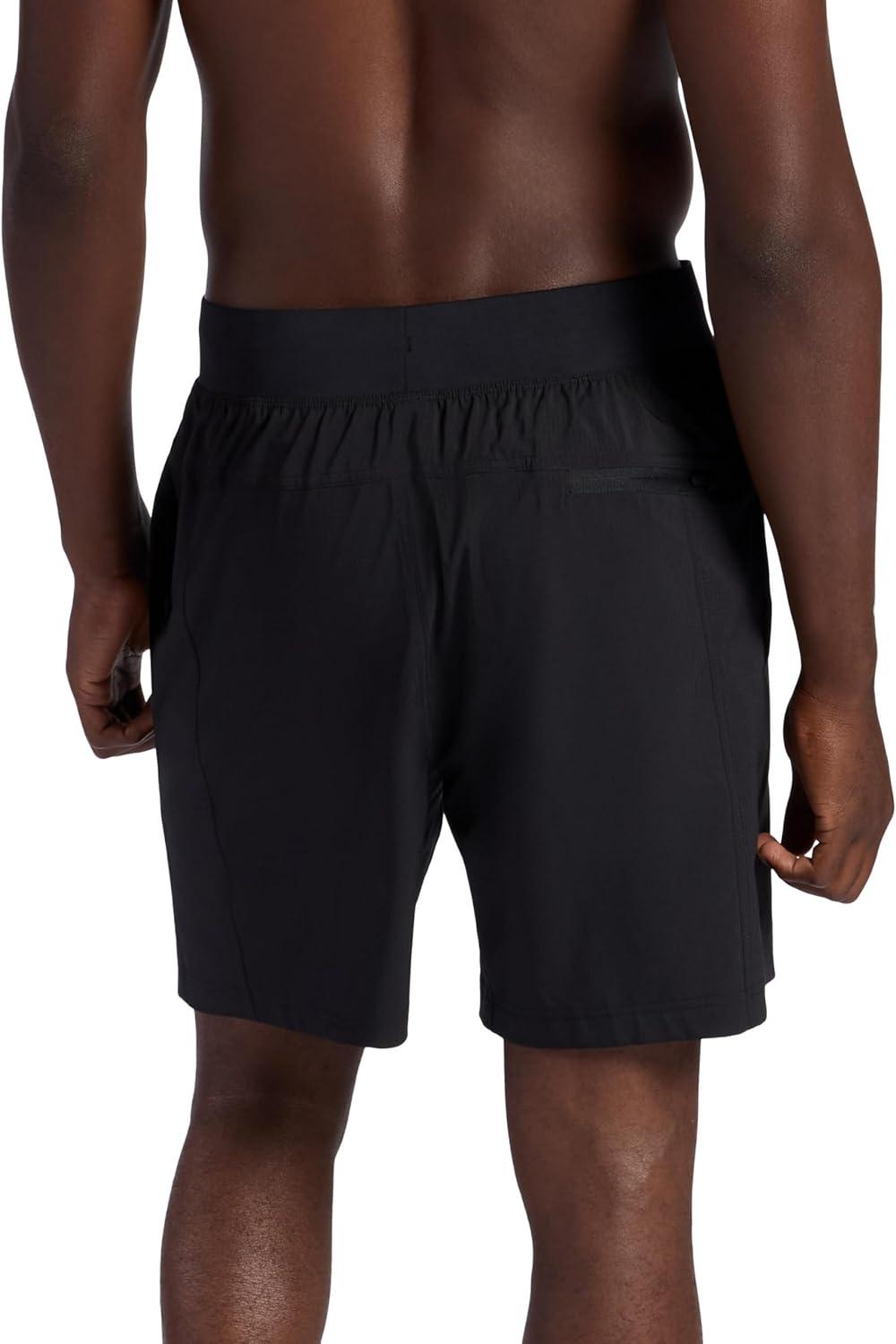 imageGaiam Mens Hatha 20 7 Short Standard Fit Stretch Lightweight Material MoistureWickingBlack