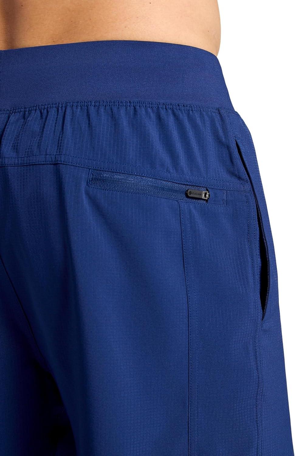 imageGaiam Mens Hatha 20 7 Short Standard Fit Stretch Lightweight Material MoistureWickingMedieval Blue