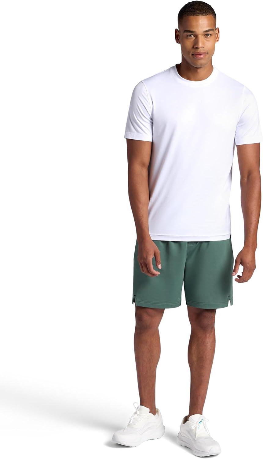 imageGaiam Mens Hero 7 Short Standard Fit Stretch Midweight Terry MaterialDuck Green
