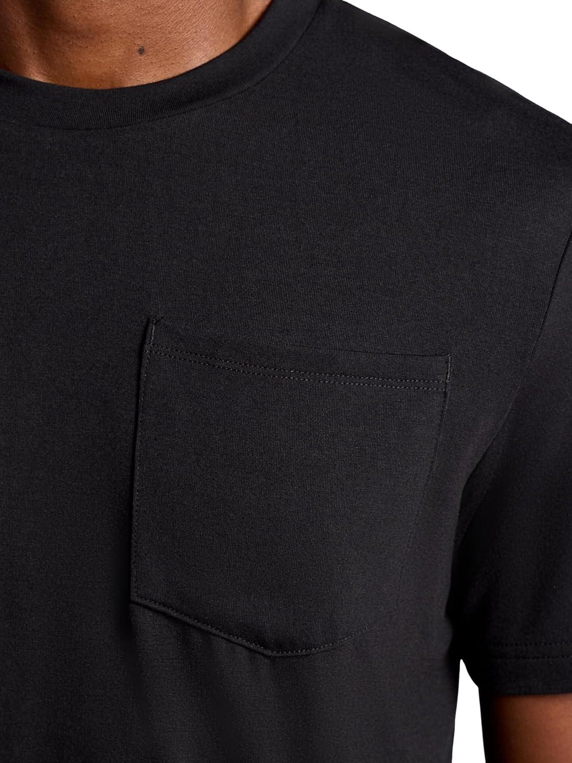 imageGaiam Mens Stretch Tech TShirt with Pocket Standard Fit Stretch Midweight MaterialBlack