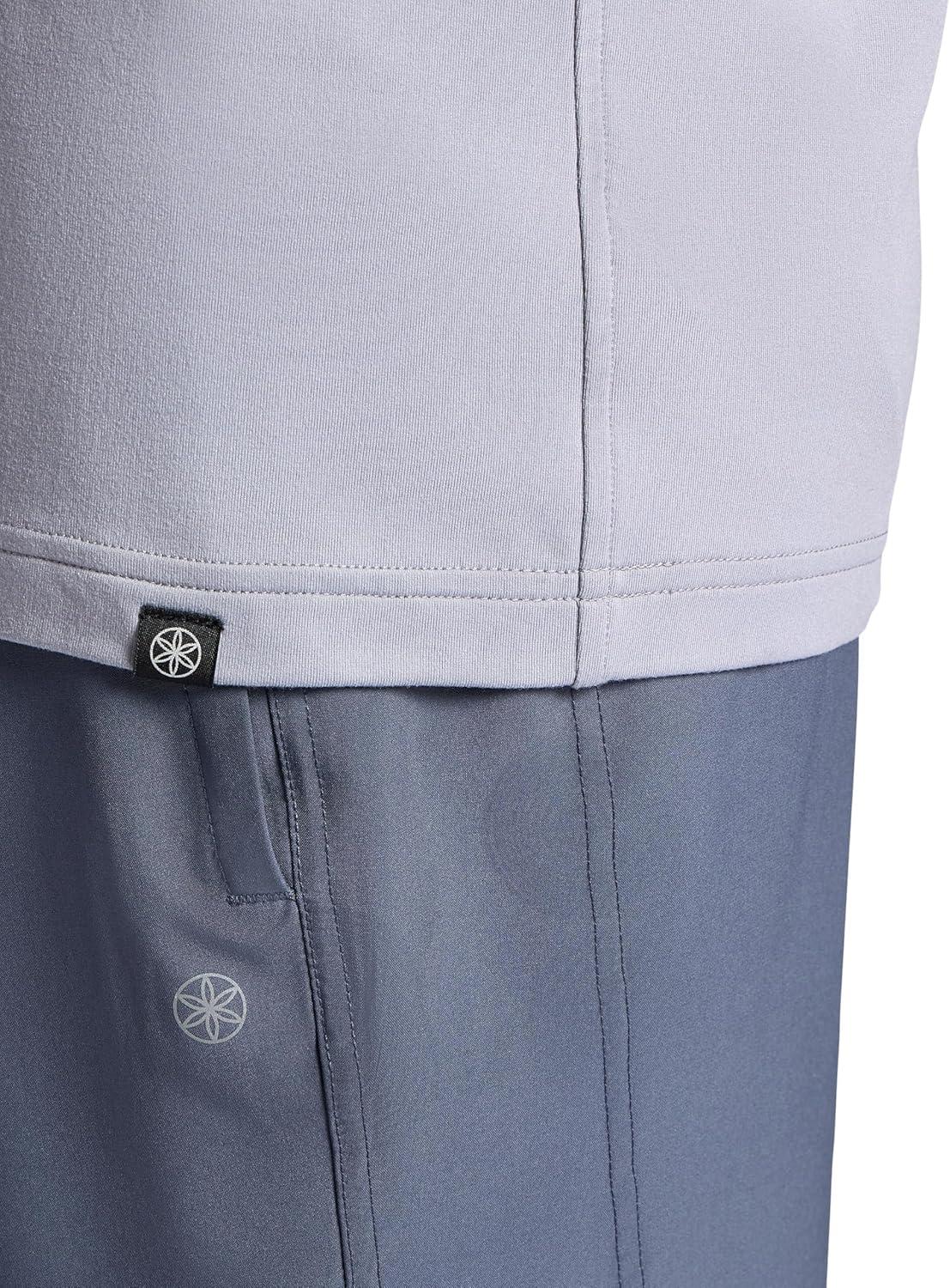 imageGaiam Mens Supine Crewneck Top Relaxed Fit Stretch Midweight MaterialSleet