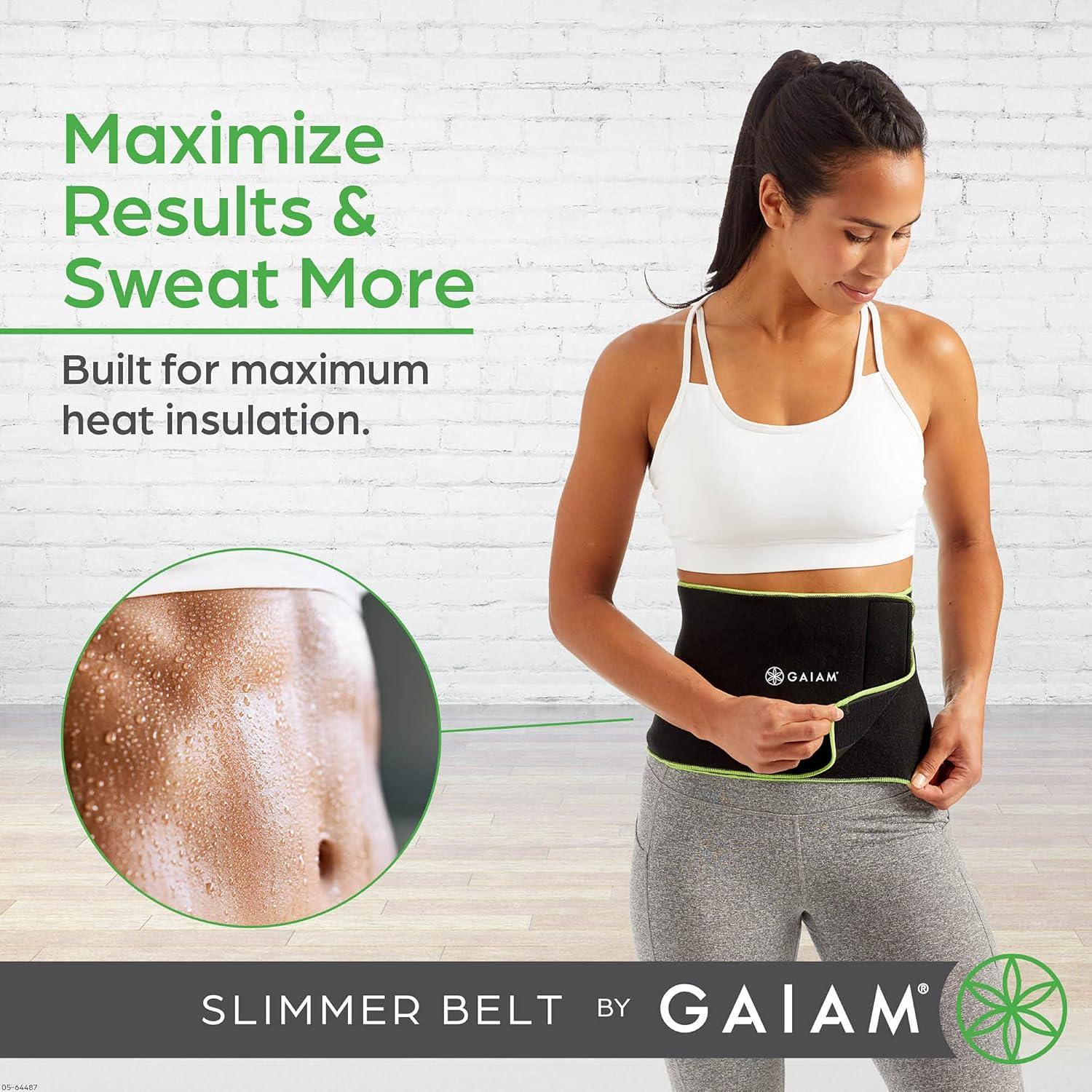 imageGaiam Waist Trainer for Women and Men Adjustable Slimmer Belt and Sweat Band for LowerBack Support and Activated Core10inch Blue