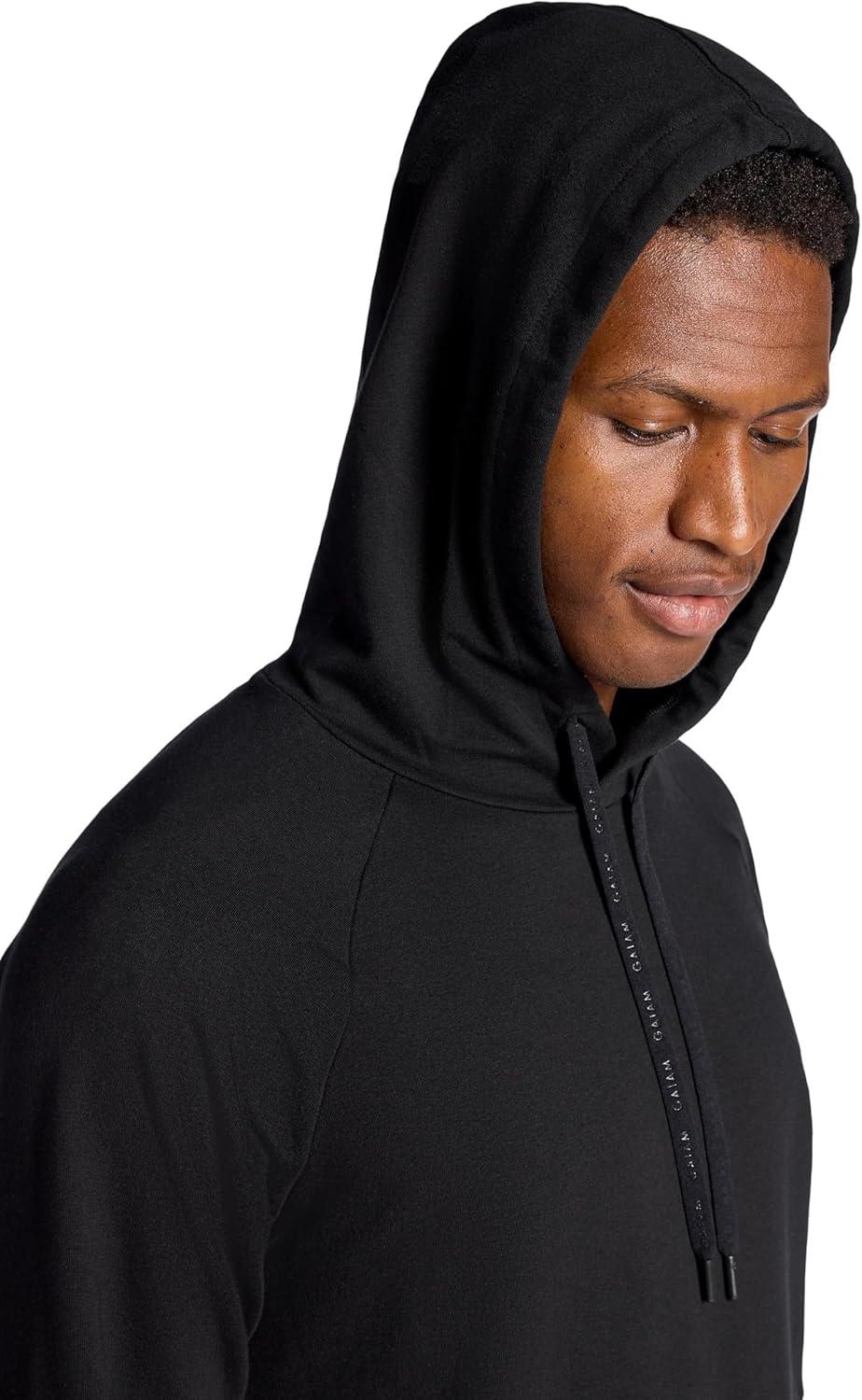 imageGaiam mens Lotus Oblong Hoodie Relaxed Fit Stretch Heavyweight Terry MaterialBlack