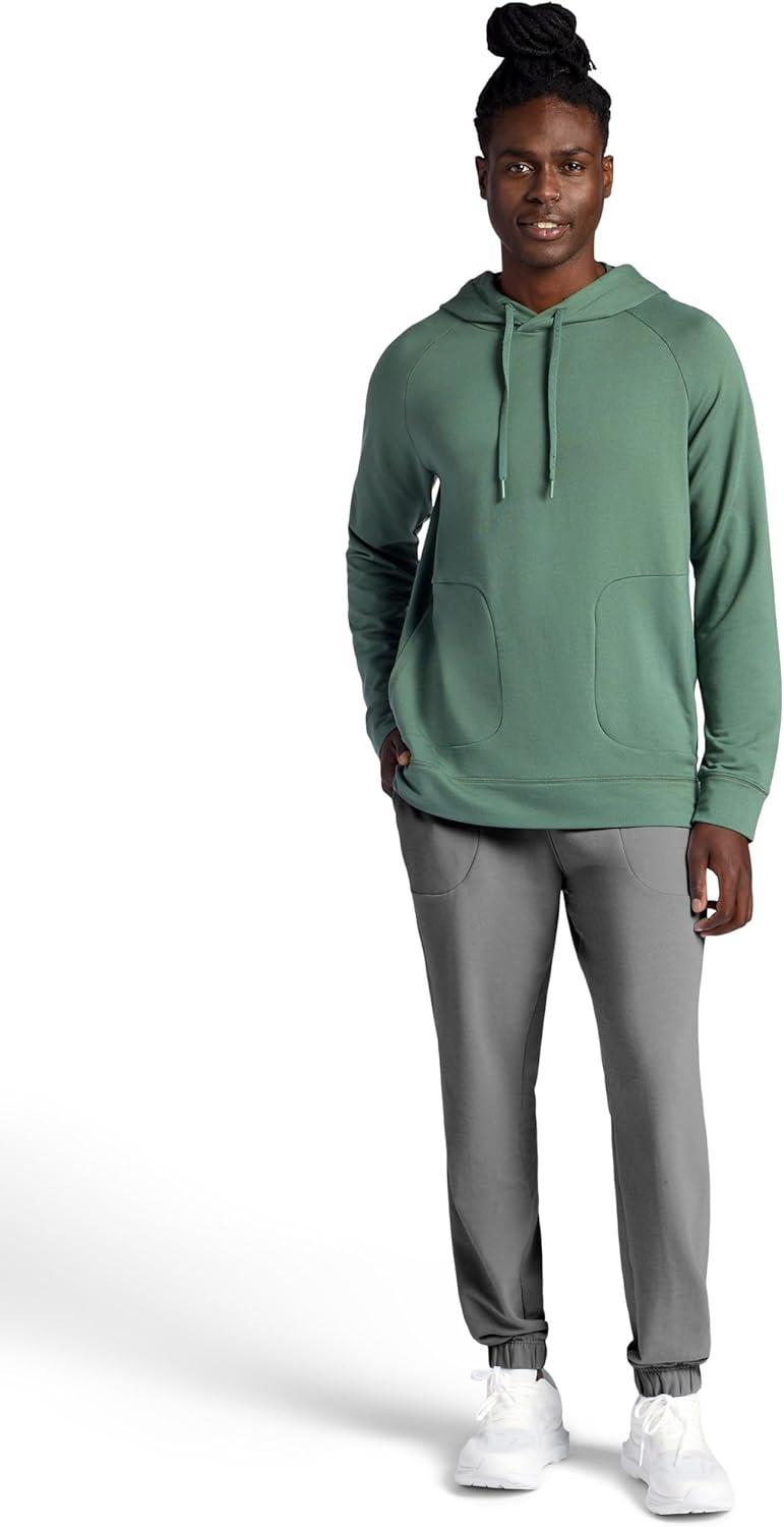 imageGaiam mens Lotus Oblong Hoodie Relaxed Fit Stretch Heavyweight Terry MaterialDuck Green