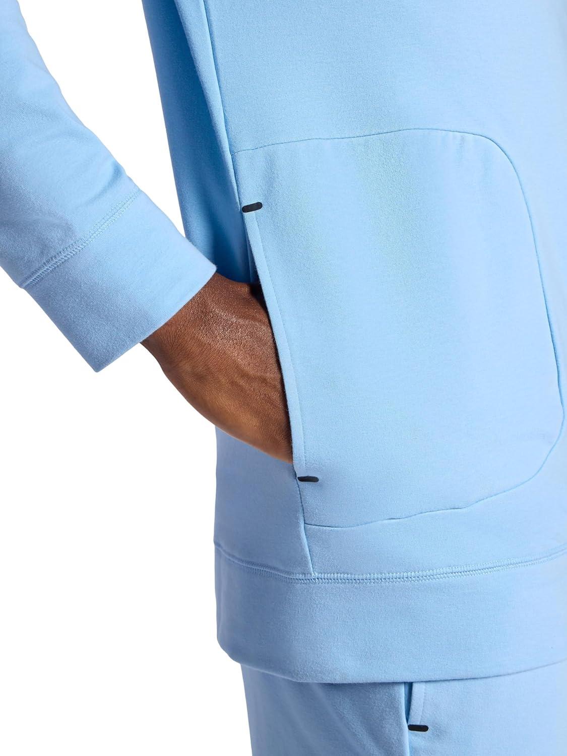 imageGaiam mens Lotus Oblong Hoodie Relaxed Fit Stretch Heavyweight Terry MaterialPlacid Blue