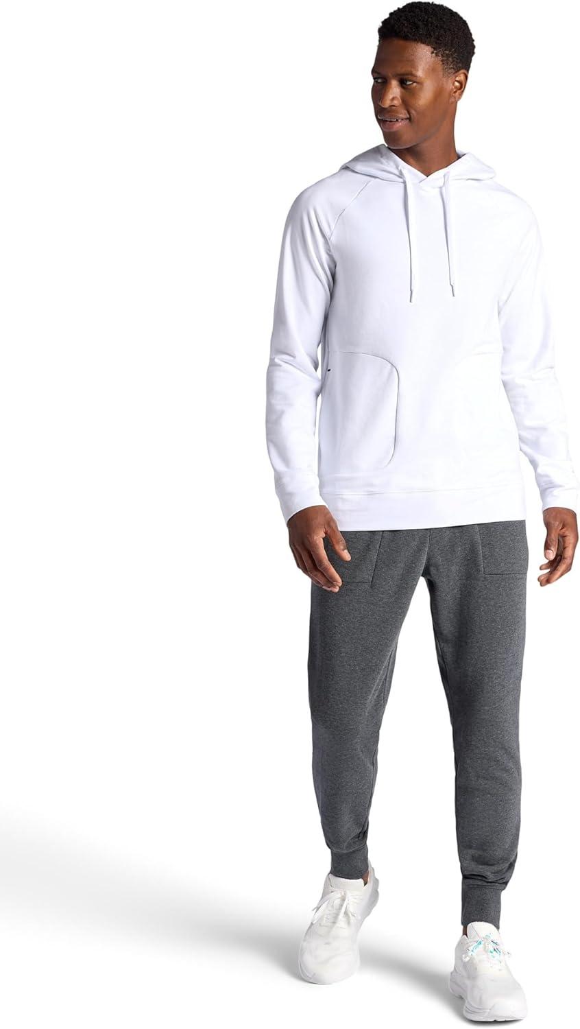 imageGaiam mens Lotus Oblong Hoodie Relaxed Fit Stretch Heavyweight Terry MaterialStark White