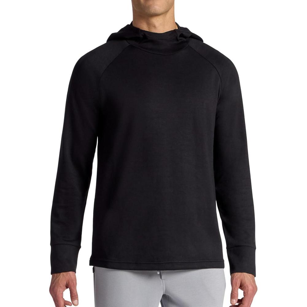 imageGaiam Mens Flow State Long Sleeve Cowl Neck Hoodie Standard Fit Stretch Midweight MaterialBlack