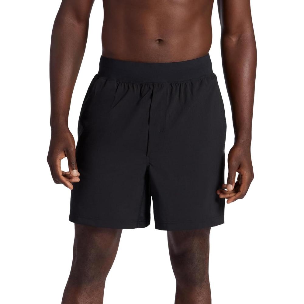 imageGaiam Mens Hatha 20 7 Short Standard Fit Stretch Lightweight Material MoistureWickingBlack