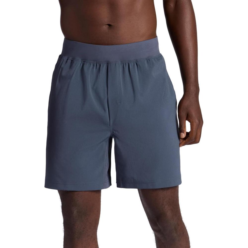 imageGaiam Mens Hatha 20 7 Short Standard Fit Stretch Lightweight Material MoistureWickingCool Grey
