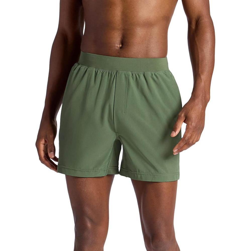 imageGaiam Mens Upside 5 Short Standard Fit Stretch Lightweight Material MoistureWickingDuck Green