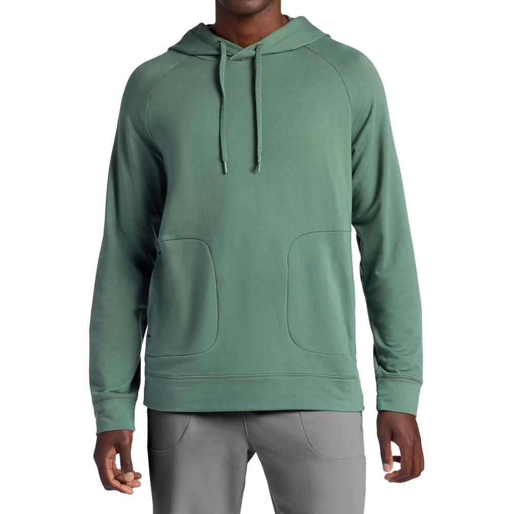 imageGaiam mens Lotus Oblong Hoodie Relaxed Fit Stretch Heavyweight Terry MaterialDuck Green