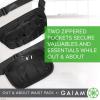 Gaiam Fanny Pack Running Belt Bag – Out & About Waist Pack Cell Phone Holder Exercise Gym Slim Zipper Workout Pouch Jogging Bag, Multi Pocket, Adjustable, Walking, Runner Accessories Women(Rose)