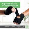 Gaiam Fitness Fingerless Gloves for Weight Training (Black/Black), Padded Palm, Breathable Mesh, Adjustable Velcro Fit & Comfort Grip for Weight Lifting, Workout Gloves for Men & Women(Medium-Large)