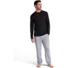 Gaiam Mens Bliss Balance Long Sleeve Crewneck Top, Standard Fit, Stretch Midweight Material(Black)