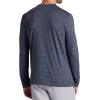 Gaiam Mens Bliss Balance Long Sleeve Crewneck Top, Standard Fit, Stretch Midweight Material(Cool Grey Heather)