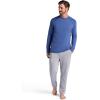 Gaiam Mens Bliss Balance Long Sleeve Crewneck Top, Standard Fit, Stretch Midweight Material(True Navy)