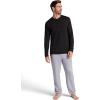 Gaiam Mens Bliss Balance Long Sleeve Henley, Standard Fit, Stretch Midweight Material(Black)