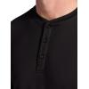 Gaiam Mens Bliss Balance Long Sleeve Henley, Standard Fit, Stretch Midweight Material(Black)