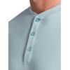 Gaiam Mens Bliss Balance Long Sleeve Henley, Standard Fit, Stretch Midweight Material(Slate)
