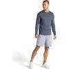 Gaiam Mens Breathe Ease Long Sleeve Crewneck Top, Standard Fit, Stretch Heavyweight Material(Cool Grey Heather)