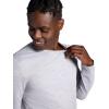 Gaiam Mens Breathe Ease Long Sleeve Crewneck Top, Standard Fit, Stretch Heavyweight Material(Sleet Heather)