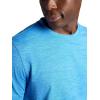 Gaiam Mens Breathe Ease Short Sleeve Crewneck Top, Standard Fit, Stretch Heavyweight Performance Material(Campanula Heather)