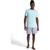 Gaiam Mens Breathe Ease Short Sleeve Crewneck Top, Standard Fit, Stretch Heavyweight Performance Material(Pastel Turquoise Heather)