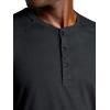 Gaiam Mens Commuter Long Sleeve Henley Shirt, Standard Fit, Stretch Midweight Material(Black)