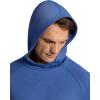 Gaiam Men’s Flow State Long Sleeve Cowl Neck Hoodie, Standard Fit, Stretch Midweight Material(True Navy)