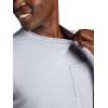 Gaiam Mens Stretch Tech T-Shirt with Pocket, Standard Fit, Stretch Midweight Material(Sleet)