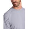 Gaiam Mens Supine Crewneck Top, Relaxed Fit, Stretch Midweight Material(Sleet)