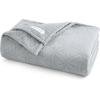Gaiam Super Soft Velvetloft Warp Knit Blanket Twin Size, Plush Comfort Warm Blanket with Carved Texture, Tourmaline(Charcoal)
