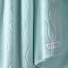 Gaiam Super Soft Velvetloft Warp Knit Blanket Twin Size, Plush Comfort Warm Blanket with Carved Texture, Tourmaline(Pale Auqa)