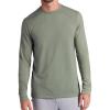 Gaiam Mens Bliss Balance Long Sleeve Crewneck Top, Standard Fit, Stretch Midweight Material(Sea Spray)