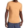 Gaiam Mens Breathe Ease Short Sleeve Crewneck Top, Standard Fit, Stretch Heavyweight Performance Material(Biscuit Heather)