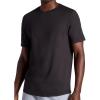 Gaiam Mens Breathe Ease Short Sleeve Crewneck Top, Standard Fit, Stretch Heavyweight Performance Material(Black)