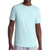 Gaiam Mens Breathe Ease Short Sleeve Crewneck Top, Standard Fit, Stretch Heavyweight Performance Material(Pastel Turquoise Heather)