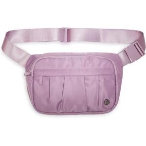 Gaiam Fanny Pack Running Belt Bag – Out & About Waist Pack Cell Phone Holder Exercise Gym Slim Zipper Workout Pouch Jogging Bag, Multi Pocket, Adjustable, Walking, Runner Accessories Women(Rose)