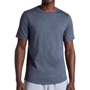 Gaiam Mens Breathe Ease Short Sleeve Crewneck Top, Standard Fit, Stretch Heavyweight Performance Material(Cool Grey Heather)