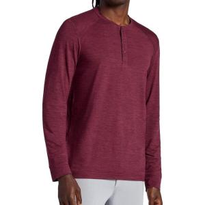 Gaiam Mens Commuter Long Sleeve Henley Shirt, Standard Fit, Stretch Midweight Material(Port Royale Heather)