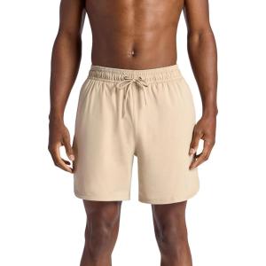 Gaiam Mens Everyday Basic 7” Short 2.0, Relaxed Fit, Stretch Midweight Material(White Pepper)