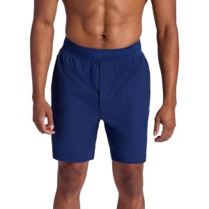 Gaiam Mens Hatha 7” Short, Standard Fit, Stretch Lightweight Material, Moisture-Wicking(Medieval Blue)