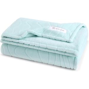 Gaiam Super Soft Velvetloft Warp Knit Blanket Twin Size, Plush Comfort Warm Blanket with Carved Texture, Tourmaline(Pale Auqa)