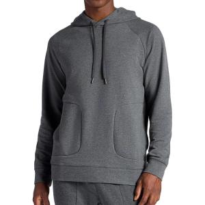 Gaiam mens Lotus Oblong Hoodie, Relaxed Fit, Stretch Heavyweight Terry Material(Charcoal Heather)