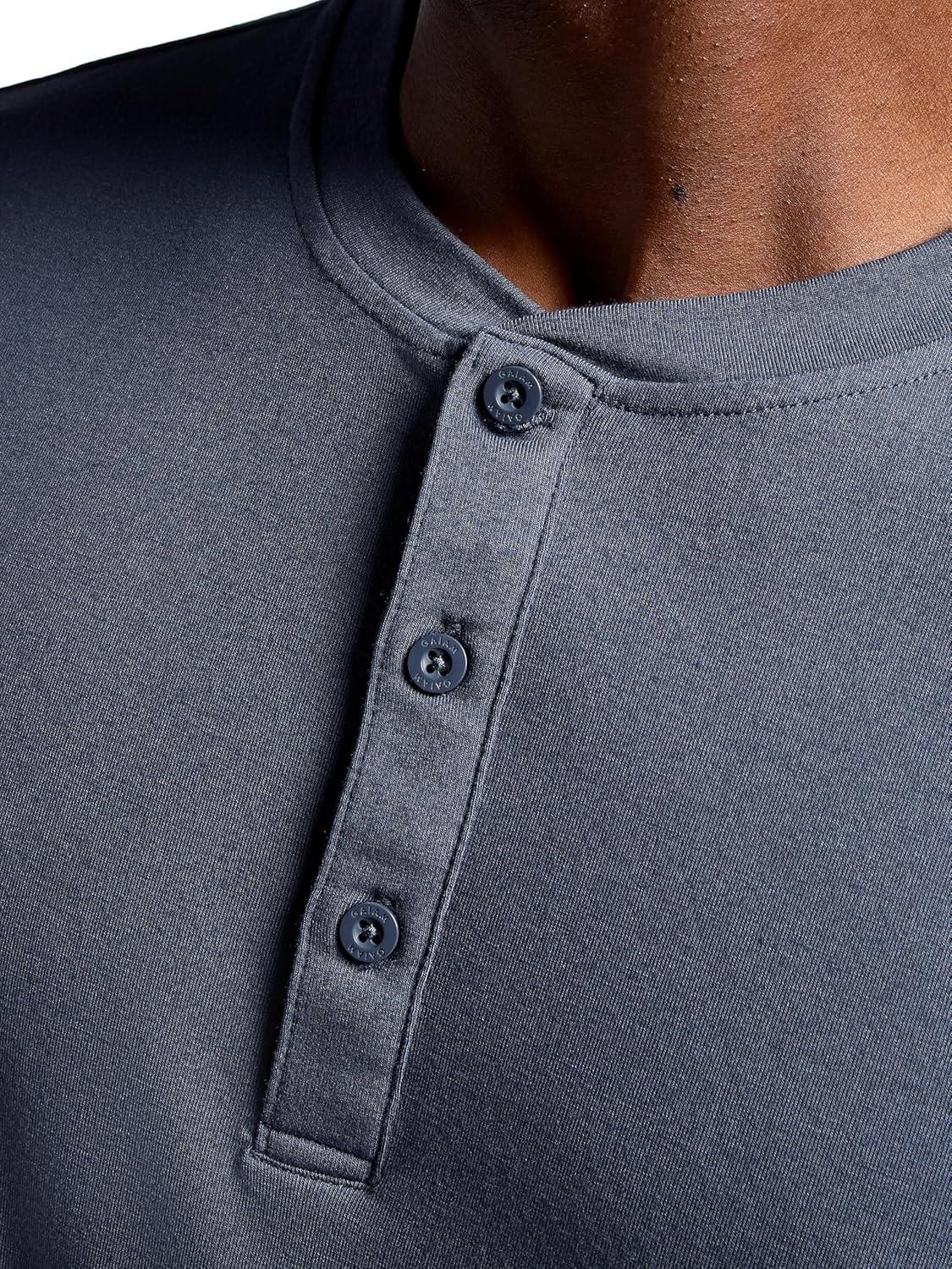 imageGaiam Mens Bliss Balance Short Sleeve Henley TopCool Grey