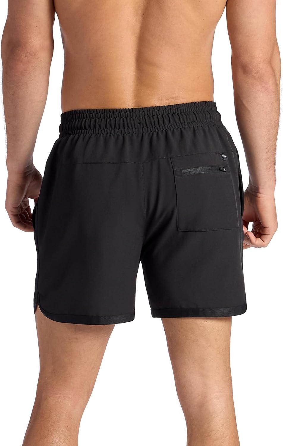 imageGaiam Mens Lunge 5 Short Standard Fit Stretch Lightweight Material MoistureWickingBlack